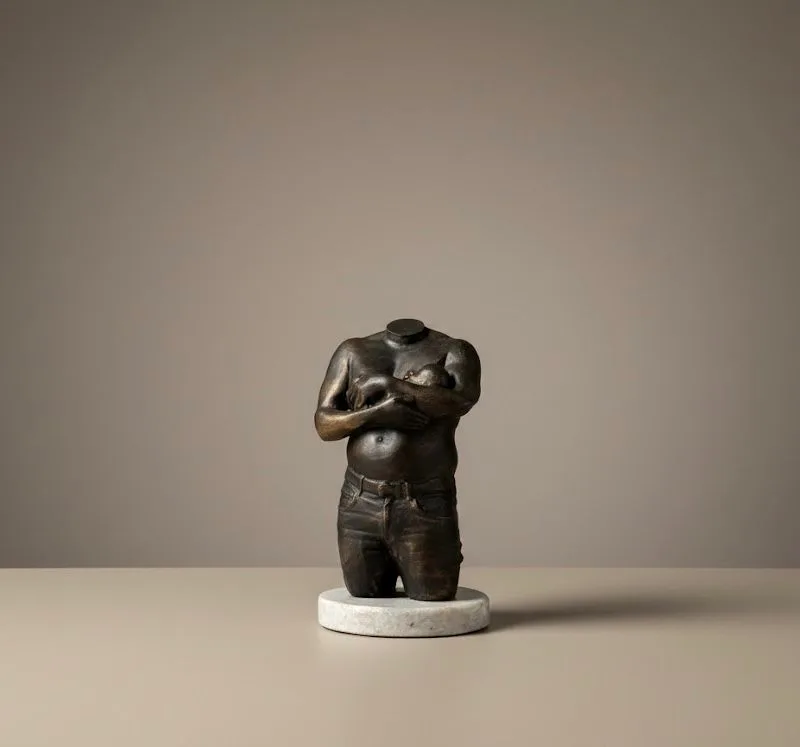 Ouder en kind beeldje Arte-Lumina bronslook, de band tussen ouder en kind vastgelegd